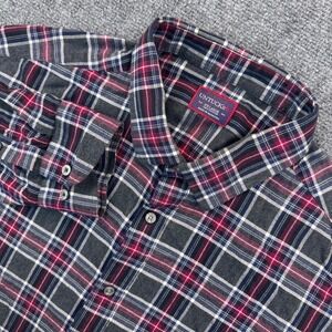 UNTUCKit Holmberg Flannel Shirt Men's 2XL Red‎ Black Blue White Plaid Outdoors